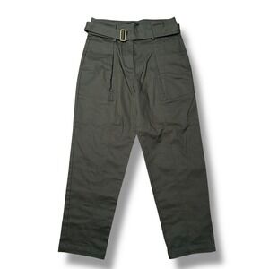 Banana Republic High-Rise Tapered Pants Women 6 Olive Green NEW Belted Utility